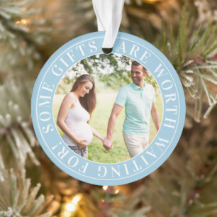 Einige Geschenke Blue erwartet Baby Maternity Foto Ornament