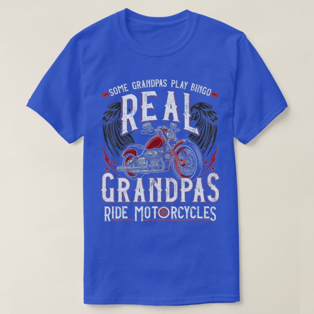 Einige Grandpas spielen Bingo Real Grandpas Reiten T-Shirt (Design vorne)