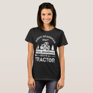 einige Großmutter-Strick echte Großmas-Traktor wei T-Shirt