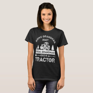 einige Großmutter-Strick echte Großmas-Traktor wei T-Shirt
