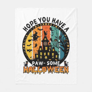 Einige Halloween Spukhaus Hexe schwarze Katzen_ Fleecedecke