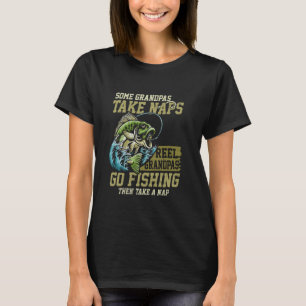 Einige halten Nickerchen Angel-Opas gehen angeln L T-Shirt