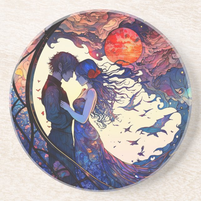 Einige Imitate aus festem Glas Sandstone Untersetz Getränkeuntersetzer (Vorne)