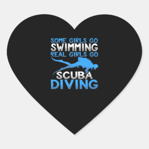 Einige Mädchen, die so schwimmen Real Girl Go Scub Herz-Aufkleber