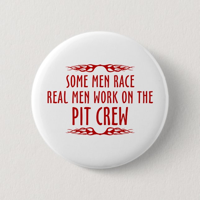 Einige Männer arbeiten an der Pit-Crew. Button (Vorderseite)