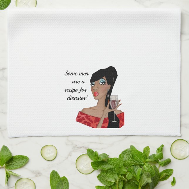 "Einige Männer sind ein Rezept für Desaster!" Geschirrtuch (Gefaltet)