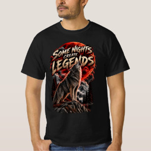 Einige Nächte schaffen Legenden Wolf Roter Mond Go T-Shirt