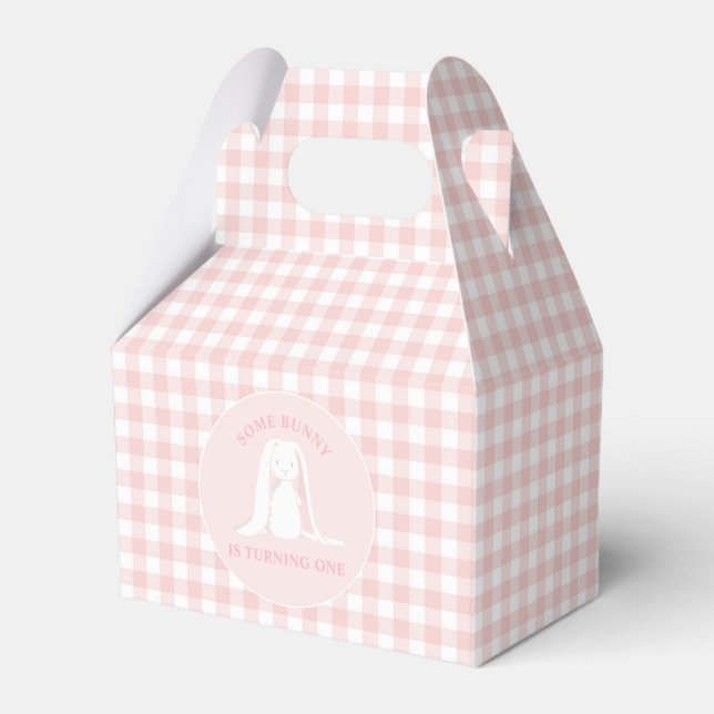 Einige Sonne ist One Pink Gingham Birthday Geschenkschachtel (Vorderseite)