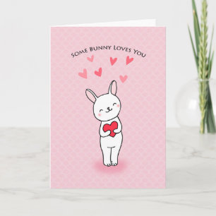 Einige sonnige Lieben Sie Niedliche Hasen-Liebe Karte