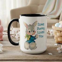 Einige sonnige Lieben Sie Vintage Kaninchen Ostern Tasse