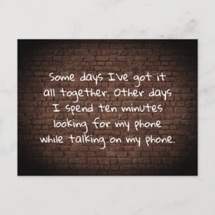 Einige Tage habe ich alles zusammen got Witz Postc Postkarte