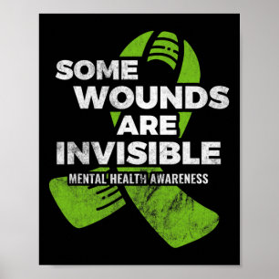 Einige Wunden Unsichtbare psychische Gesundheit Aw Poster