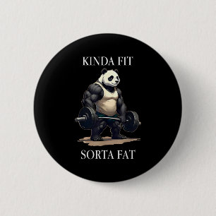 Einigermaßen Fit Etwas Fett Gym Panda Gewichtheben Button