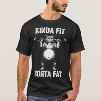 Einigermaßen Fit Etwas Fette Katze Gewichtheben Lu T-Shirt
