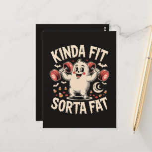 Einigermaßen fit, irgendwie fett postkarte