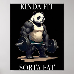 Einigermaßen fit, irgendwie fetter Gym Panda Gewic Poster