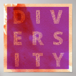 Einigkeit in Diversity Aquarell-Poster Poster