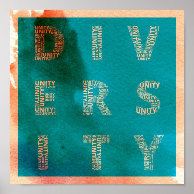 Einigkeit in Diversity Aquarell-Poster Poster (Vorne)