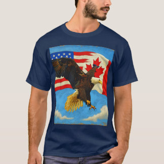 Einigkeit - Kanadische Flagge, US-Flagge und Adler T-Shirt