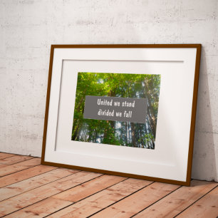 Einigkeit macht stark geteilte wir fallen Spruchpo Poster