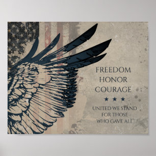 Einigkeit macht stark Grunge patriotischer Adler K Poster