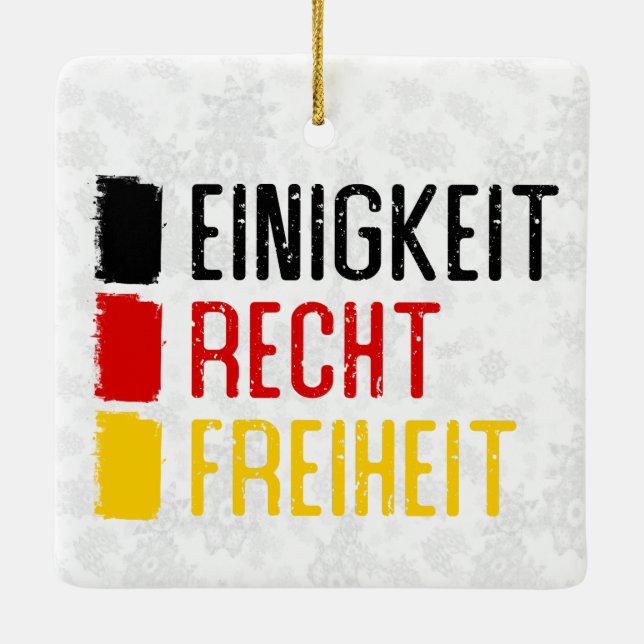 Einigkeit Recht Freiheit Deutsches Ornament (Rückseite)