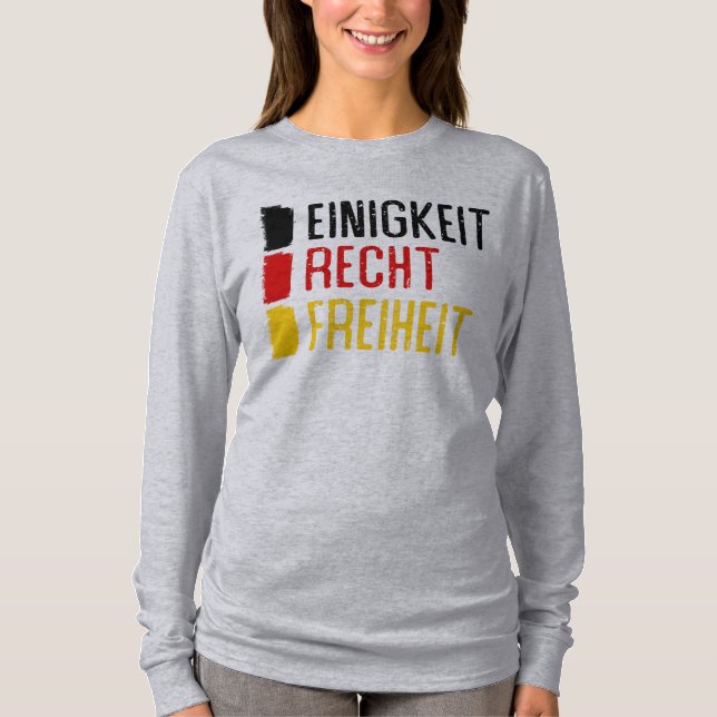 Einigkeit Recht Freiheit Deutschland Motto T-Shirt (Vorderseite)
