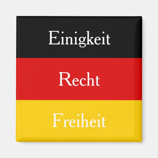 Einigkeit Recht Freiheit Personalizable Deutsch Magnet (Vorne)