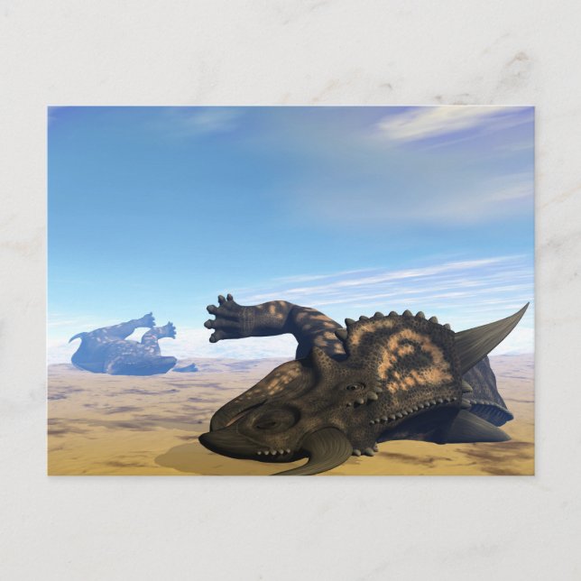 Einiosaurus-Dinosaurier tot Postkarte (Vorderseite)