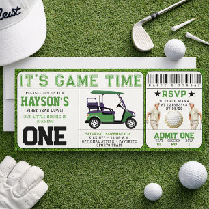 Einjähriger Geburtstag mit Golf-Ticket Einladung