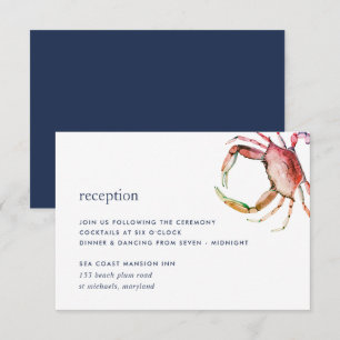 Einkartengesteck für den Empfang mit rotem Krebs Einladung