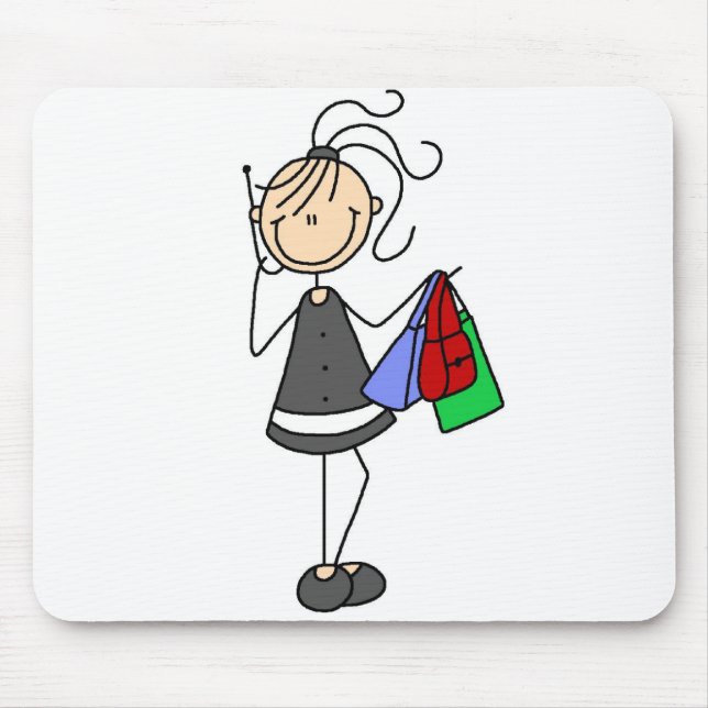 Einkauf mit Mobiltelefon Mousepad (Vorne)