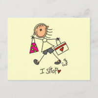 Einkauf-Stickfigur