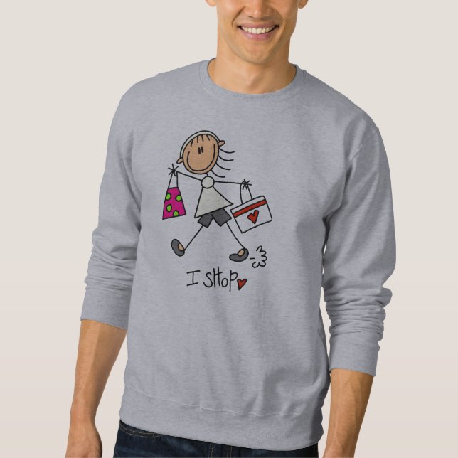 Einkauf-Stickfigur Sweatshirt (Vorderseite)