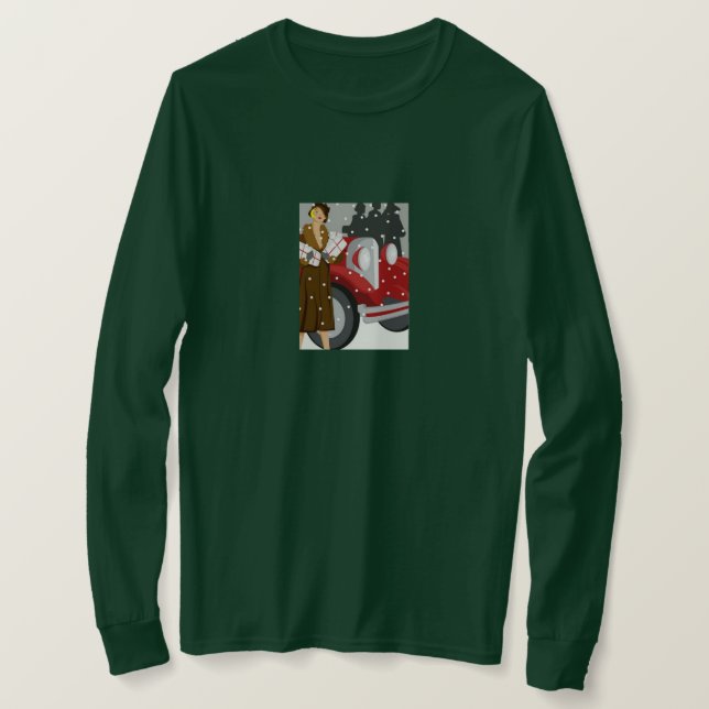 Einkäufe im Schnee T-Shirt (Design vorne)