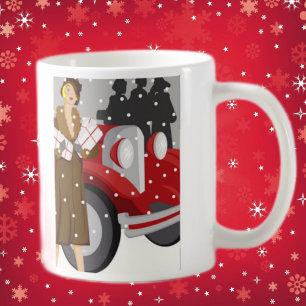 Einkäufe im Schnee Tasse