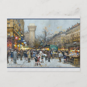 Einkaufen in der Rue de St. Denis in Paris Postkarte