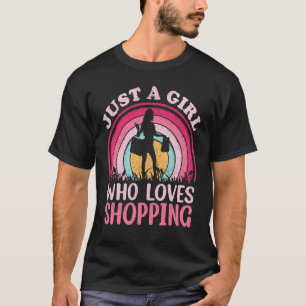 Einkaufen Vintage Retro Nur Ein Mädchen Das Einkau T-Shirt