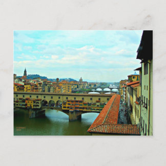 Einkaufsbrücke Florenz, Italien Postkarte