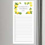 Einkaufsliste für Lemon-Lebensmittel Magnetic Note Magnetischer Notizblock<br><div class="desc">Das Design der Einkaufsliste des Supermarktes mit einem personalisierten Aquarellrahmen.</div>