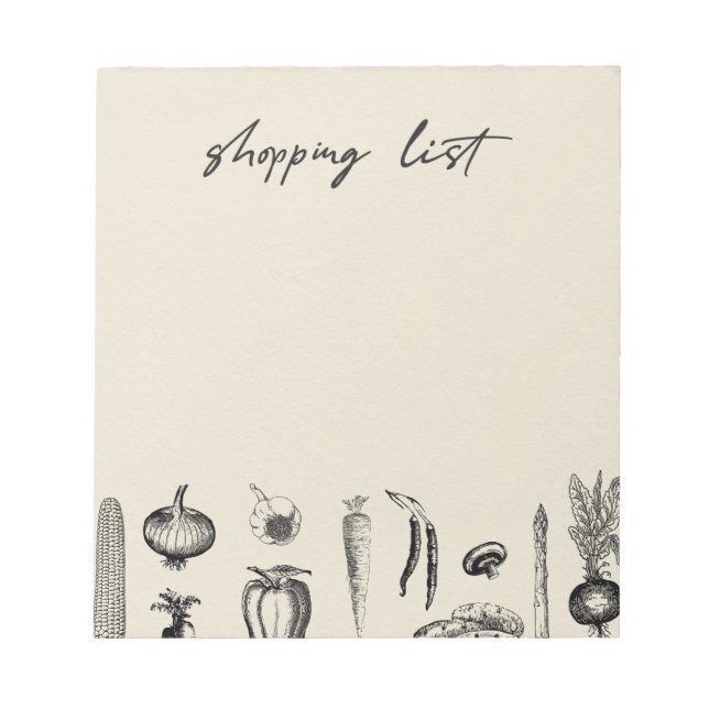 Einkaufsliste Notizblock (Vorderseite)