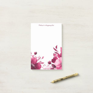 Einkaufsliste Pink Blooms Grocery CUSTOM Post-it Klebezettel