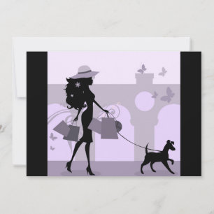 EinkaufsPartymädchen-Tagesheraus Party Einladung