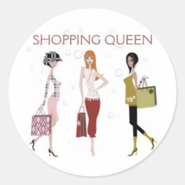 EINKAUFSQUEEN RUNDER AUFKLEBER