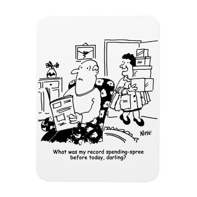 Einkaufsreise. Ausgaben. Überausgaben in den Gesch Magnet (Vertikal)