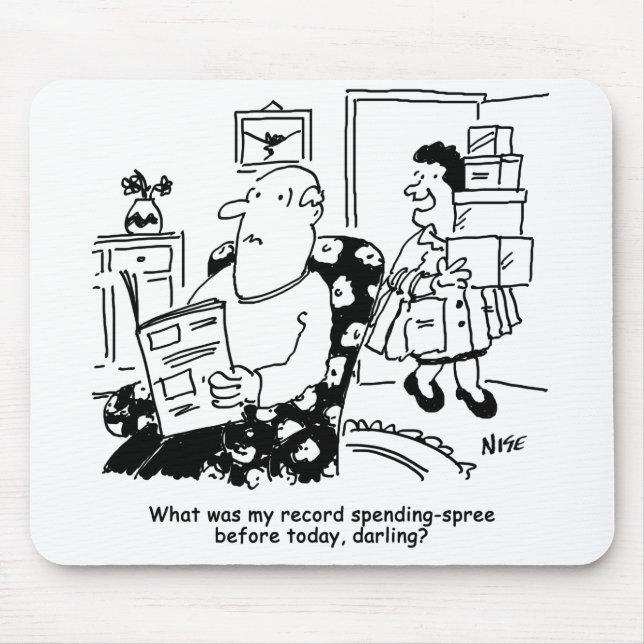 Einkaufsreise. Ausgaben. Überausgaben in den Gesch Mousepad (Vorne)