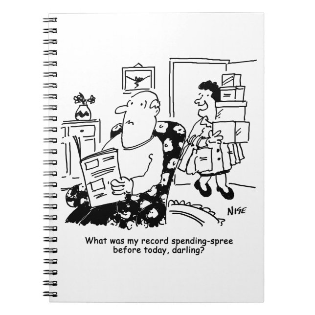 Einkaufsreise. Ausgaben. Überausgaben in den Gesch Notizblock (Vorderseite)