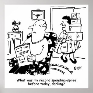 Einkaufsreise. Ausgaben. Überausgaben in den Gesch Poster