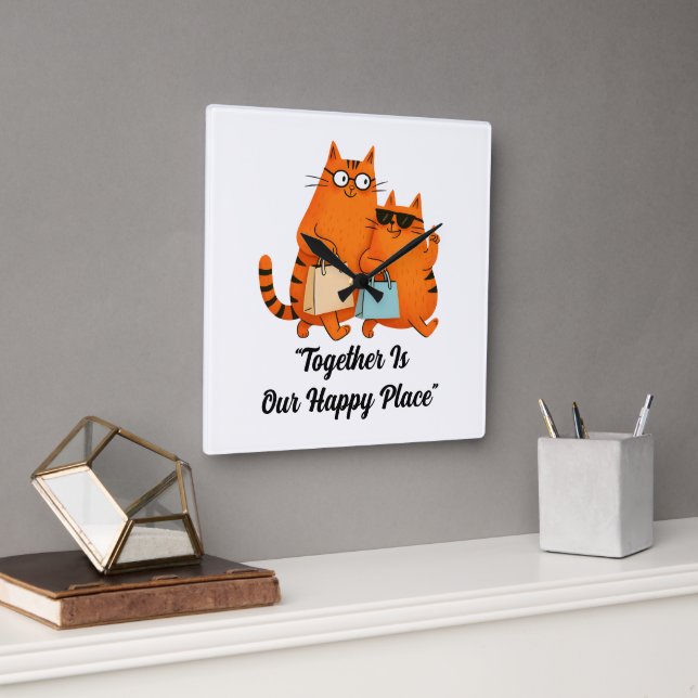 Einkaufstag Katzenliebe Wanduhr (Büro)