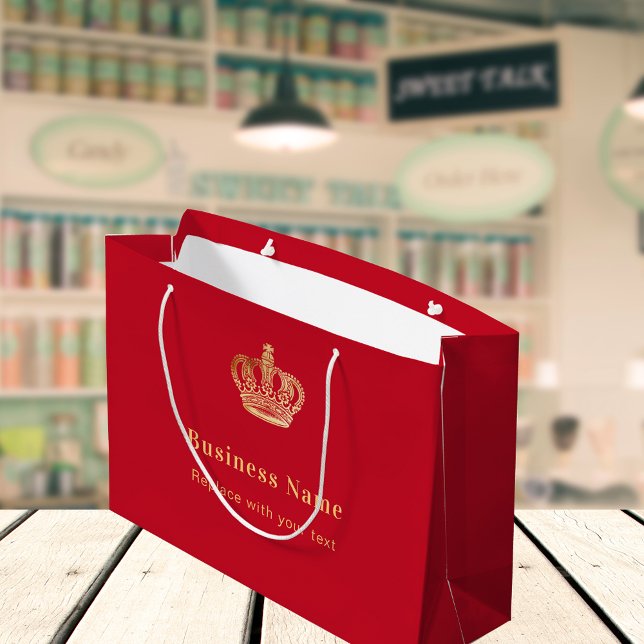 Einkaufstasche aus rotem Goldkronenpapier Große Geschenktüte (Von Creator hochgeladen)